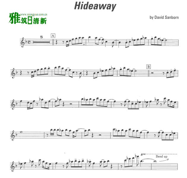 David Sanborn 萨克斯 - Hide Away中音萨克斯