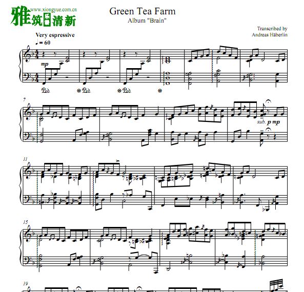 上原广美Hiromi Uehara Green Tea Farm钢琴谱