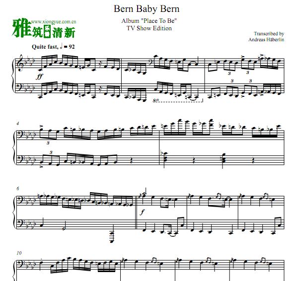 上原广美 Bern Baby Bern爵士钢琴谱