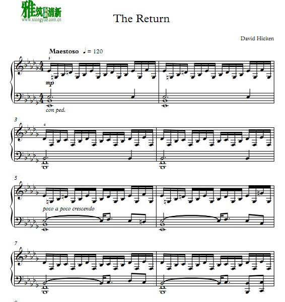 David Hicken - The return钢琴谱