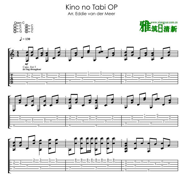 Eddie 奇诺之旅片头曲 Kino no Tabi OP吉他谱