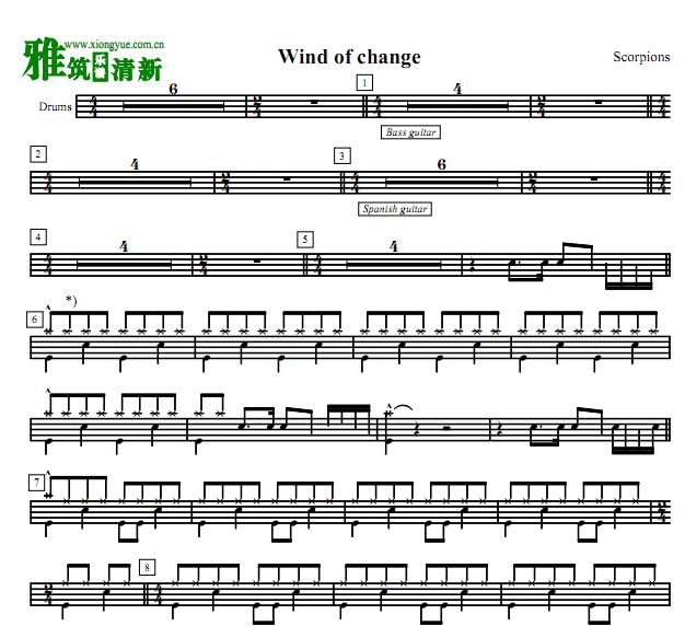 Scorpions - Wind of Change 鼓谱