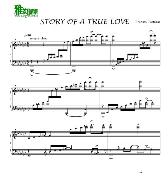 Ernesto Cortazar - Story Of A True Love钢琴谱