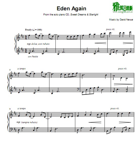 David Nevue - Eden Again钢琴谱