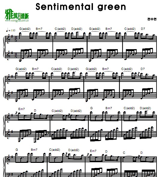 Sentimental Green钢琴谱