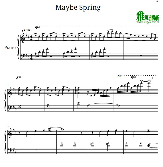 柳善皓 如果春天到来Maybe Spring钢琴谱