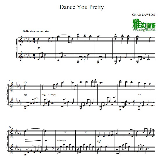 Chad Lawson - Dance You Pretty钢琴谱