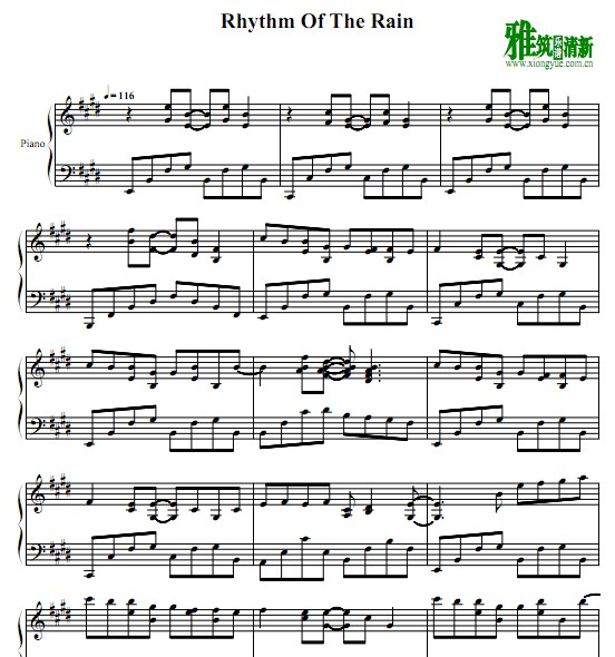 Rhythm Of The Rain钢琴谱