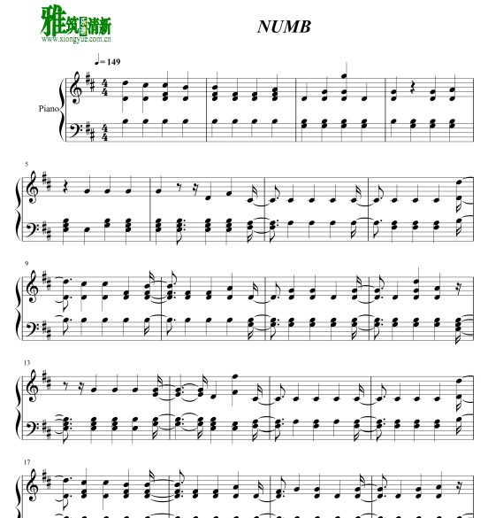xxxtentacion - numb钢琴谱
