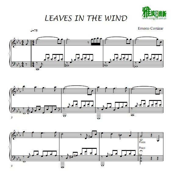 Ernesto Cortazar - Leaves In The Wind钢琴谱