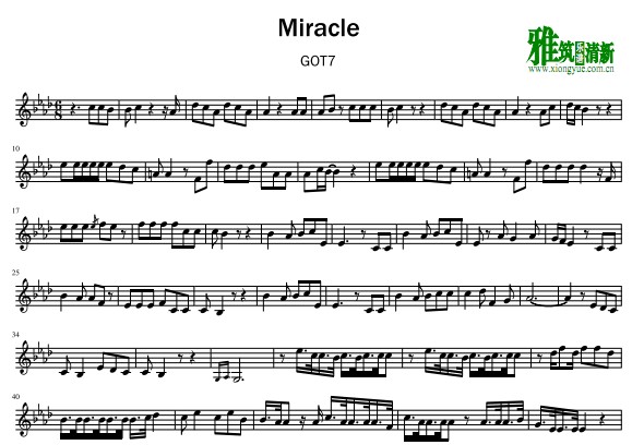GOT7 - Miracle小提琴谱