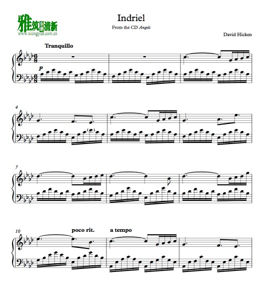 david hicken - Indriel钢琴谱
