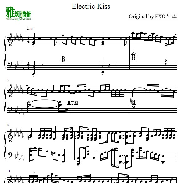 EXO Electric Kiss钢琴谱