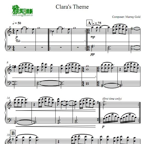 murray gold Clara钢琴谱