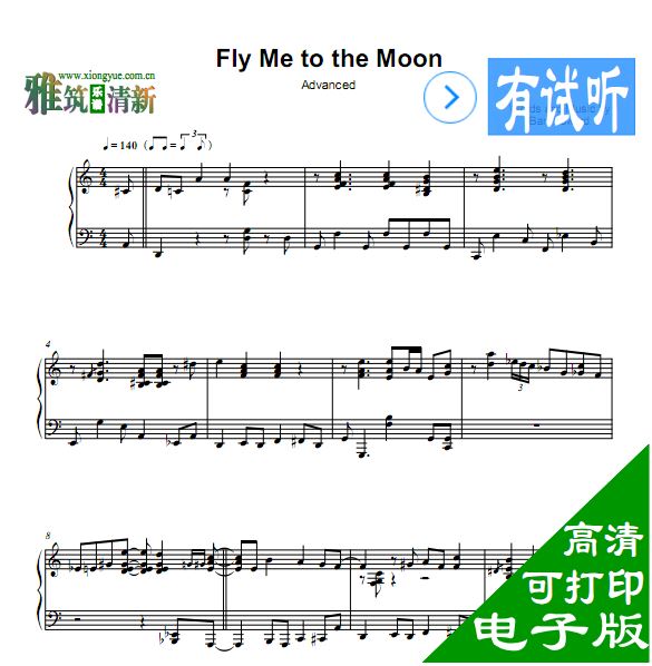 Jonny May - Fly Me to the Moon爵士钢琴谱