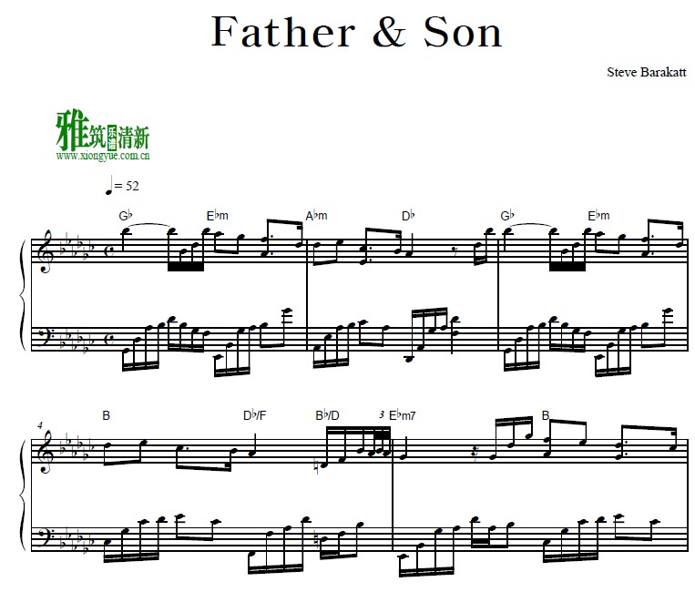 Steve Barakatt - Father & Son钢琴谱