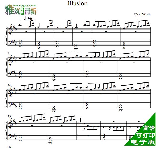 VNV Nation - Illusion钢琴谱