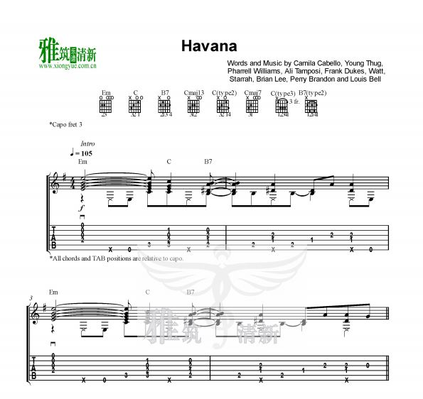 Andrew Foy - Havana指弹吉他谱