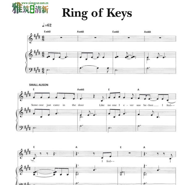 音乐剧 Fun Home开心窝 Rink of keys 声乐钢伴谱
