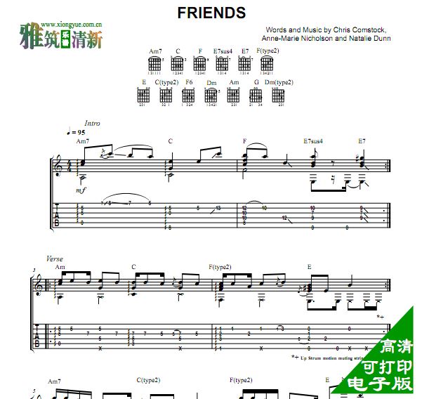 Andrew Foy - FRIENDS指弹吉他谱