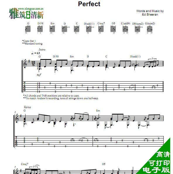 Andrew Foy Perfect 指弹吉他谱