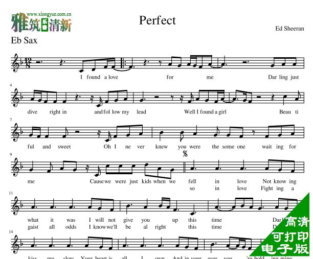 Perfect 降B萨克斯谱