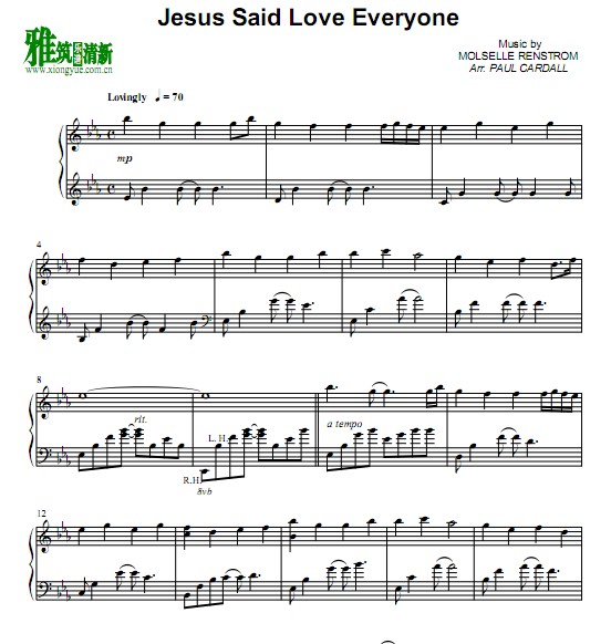 PAUL CARDALL - Jesus Said Love Everyone钢琴谱
