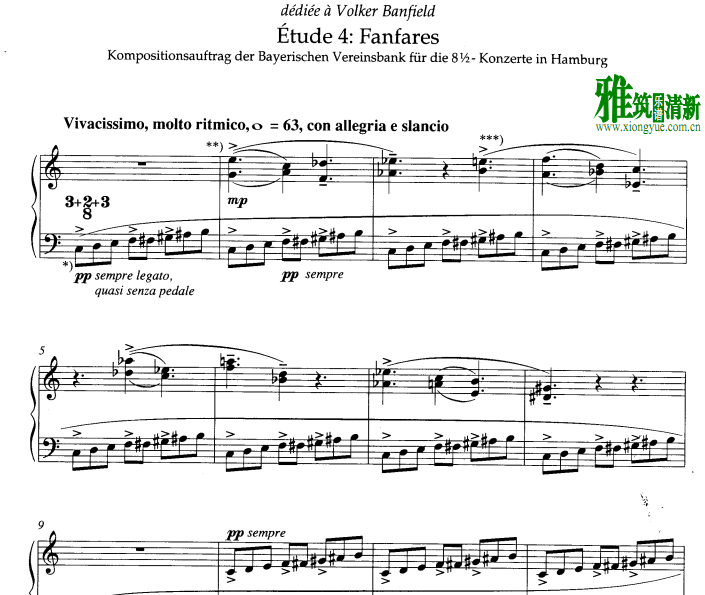 Ligeti  号角Fanfares钢琴谱