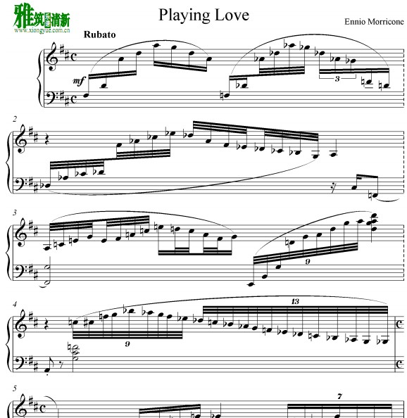 海上钢琴师 Playing Love钢琴谱