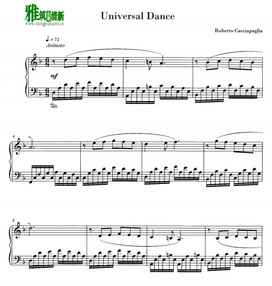 Roberto Cacciapaglia - Universal Dance钢琴谱