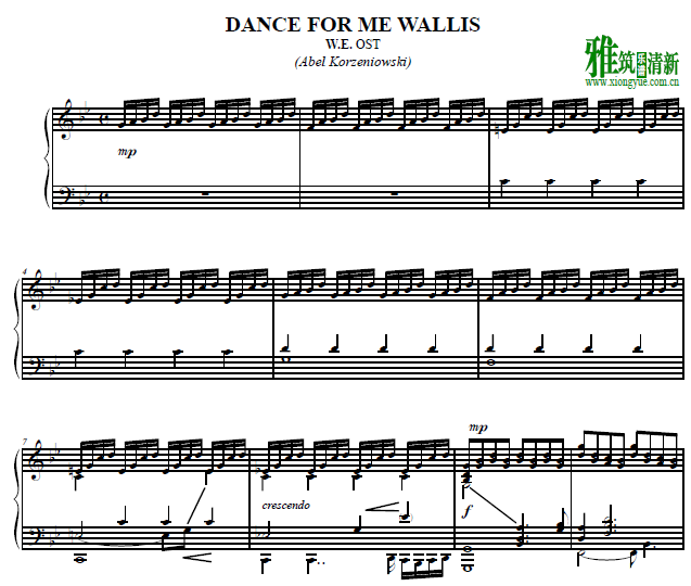 Dance for me Wallis钢琴谱