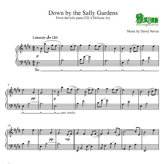 David Nevue - Down by the Sally Gardens 钢琴谱