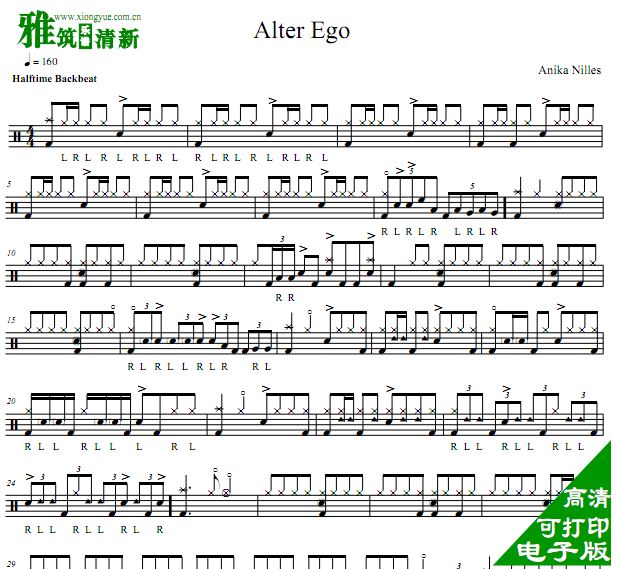 Anika Nilles - Alter Ego 爵士鼓谱