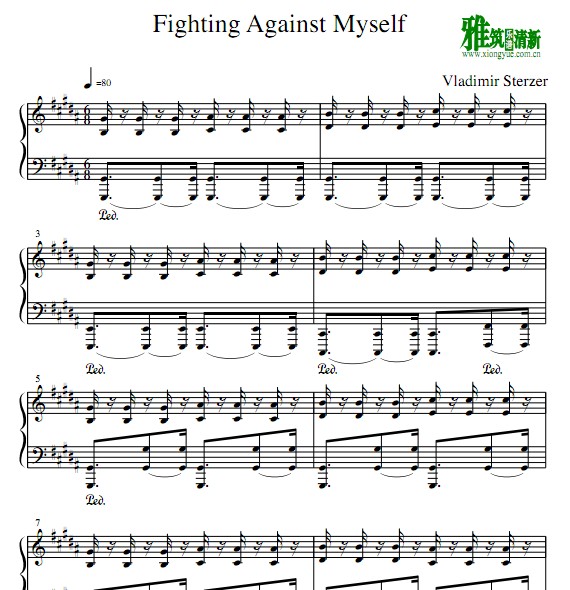 Fighting Against Myself钢琴谱