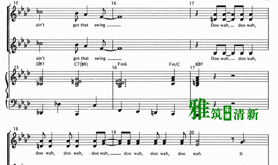 It don't mean a thing SSA三部童声女声合唱谱