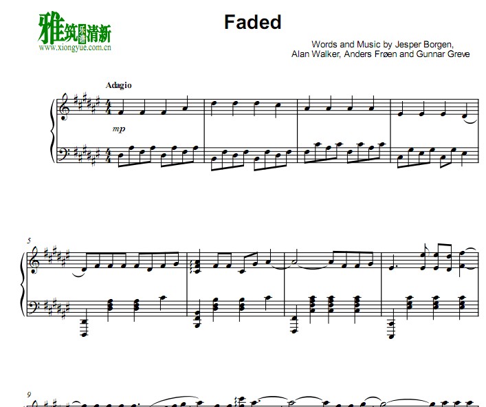 FRANCESCO PARRINO - Faded 钢琴谱