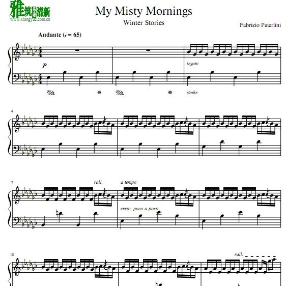 Fabrizio Paterlini My misty morning钢琴谱