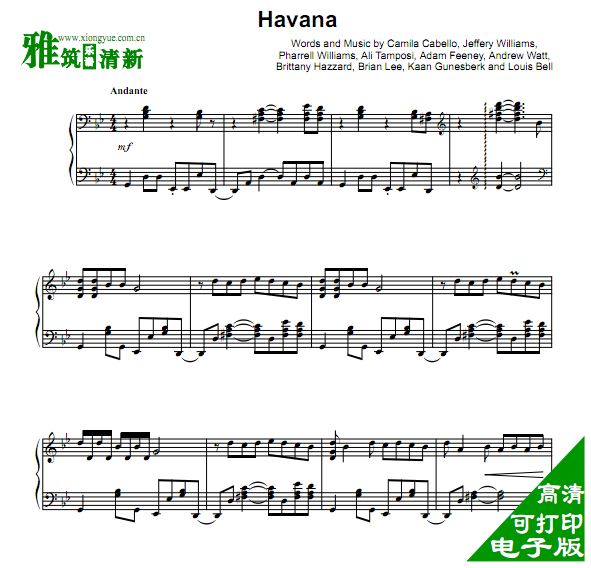 Francesco Parrino - havana 钢琴谱