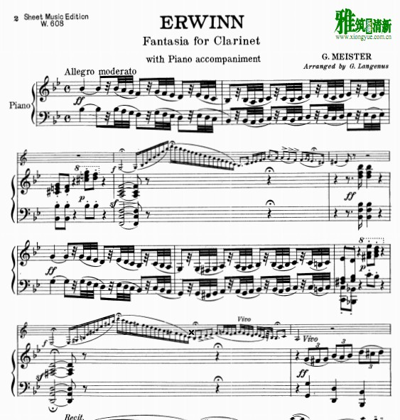 Erwinn Fantasy 单簧管钢琴伴奏谱