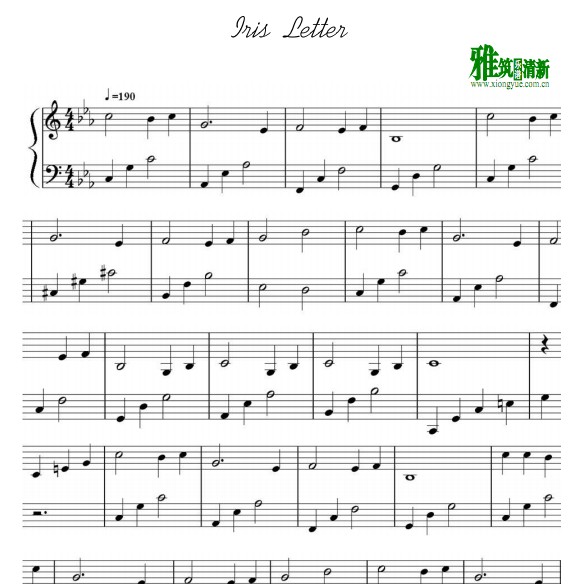 Iris Letter 独奏钢琴谱