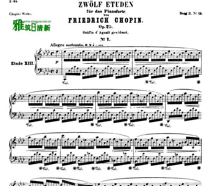 恩内斯特·鲁道夫版 Ernst Rudorff 肖邦 12首练习曲钢琴谱全集