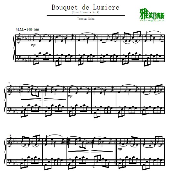 Tomoya Naka - Bouquet de Lumiere钢琴谱