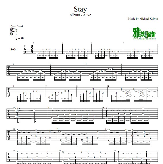 Michael Kobrin - Stay吉他谱