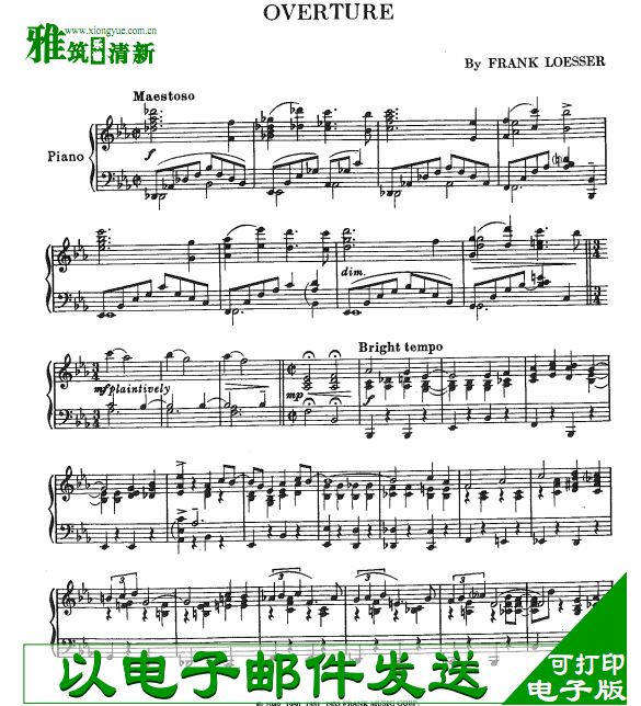 音乐剧 Guys and Dolls 红男绿女声乐钢琴伴奏谱