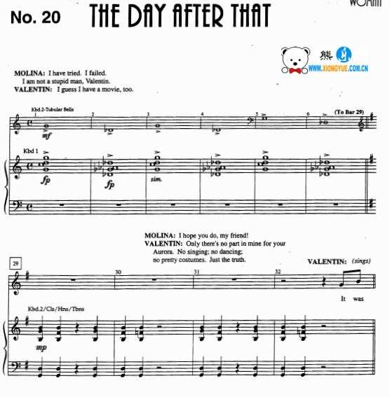 那一天之后 The Day After That钢琴伴奏谱
