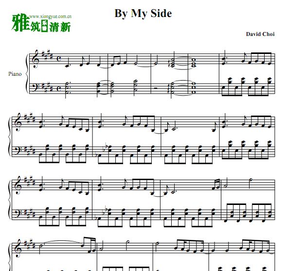 David Choi - By My Side 独奏钢琴谱