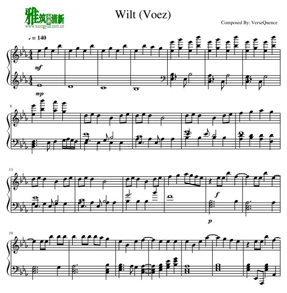 兰空VOEZ WILT钢琴谱
