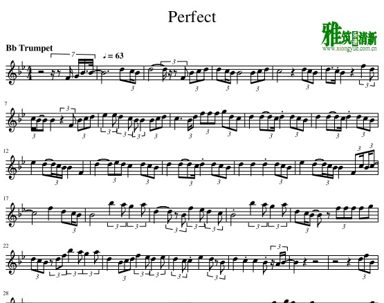 Ed Sheeran - Perfect降b小号谱