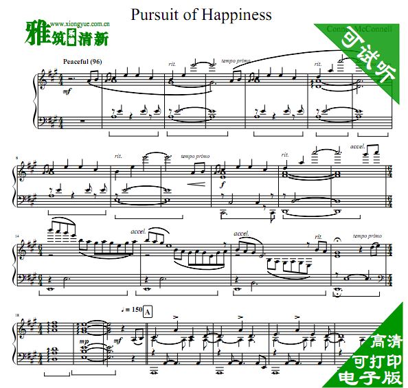 当幸福来敲门 Pursuit of Happiness钢琴谱