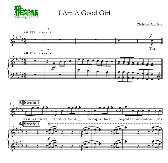 I Am a Good Girl钢琴谱